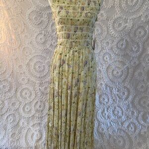 Decks, smart, bodice, maxi dress Floral Yellow Sleeveless